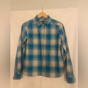Pendleton 100% Virgin Wool, washable, Blue and Orange Plaid Shirt